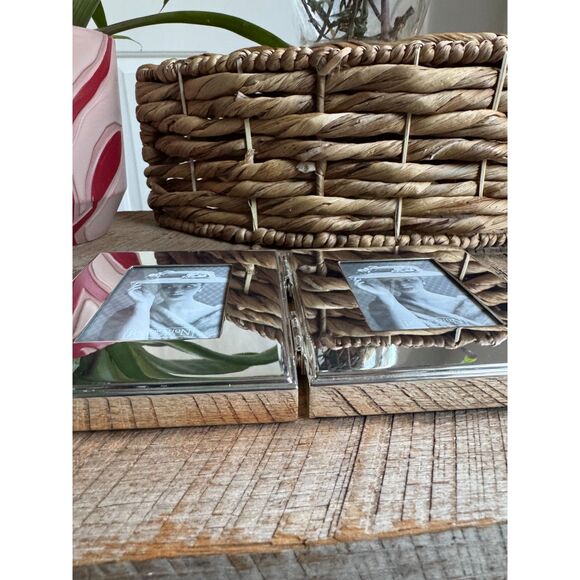 Restoration Hardware Silver Hinged Frame New Display Condition Double Frame - Picture 3 of 7